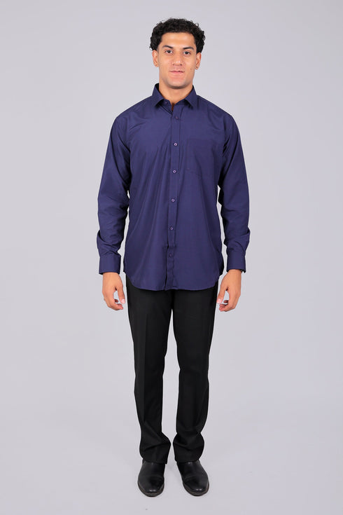 Veshbhoshaa Bluebird Royal Purple Men'S Office Shirt